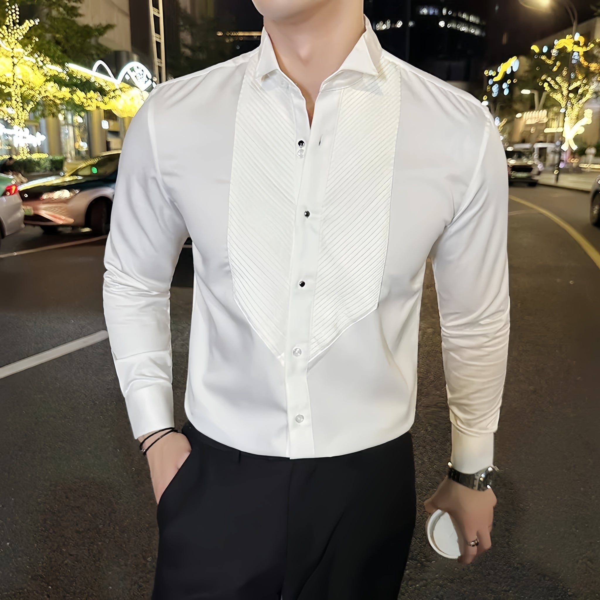 Ephora Royale Pleat Tuxedo Shirt