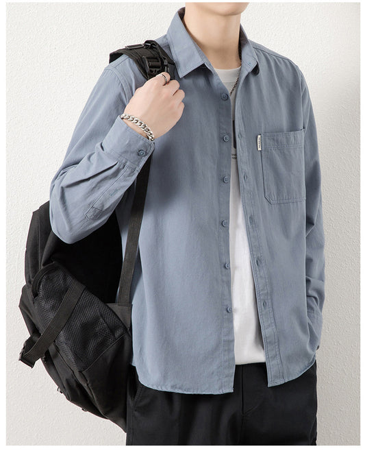 New Men's Loose Casual Cargo Shirt Jacket